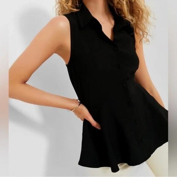TUCKERNUCK Pomander Place Black Sleeveless Ashlen Blouse NWT Size XL - Picture 1 of 10